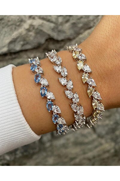 bestmysilver Kadın Gümüş Renkli Taşlı Bileklik 3802