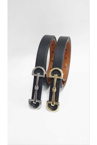 Kemerix Reversible 2-Piece Thin Belt Set for Women