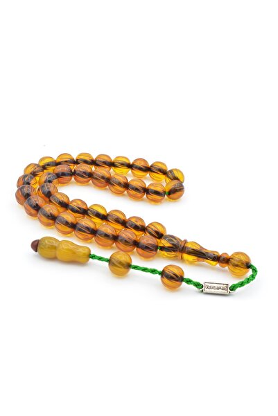 Murty99 Şükran Baba Semnătură Creion Manopera Galben Squeeze Amber Tasbih 013