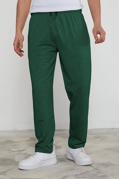 ciwi&life Παντελόνι φούτερ Unisex 2ip πράσινο πλεκτό ύφασμα χαλαρής κοπής ίσιο πόδι