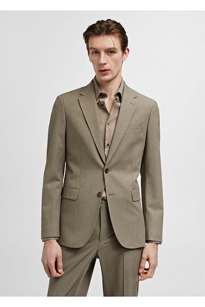 MANGO Man Μπουφάν blazer με λεπτή εφαρμογή από ελαστικό ύφασμα