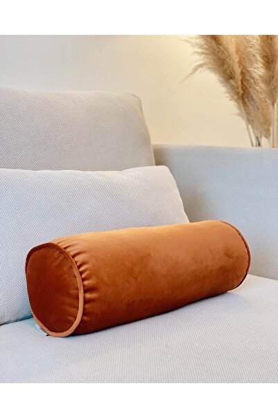 Hestia Home Kadife Silindir Yastık Fitilli