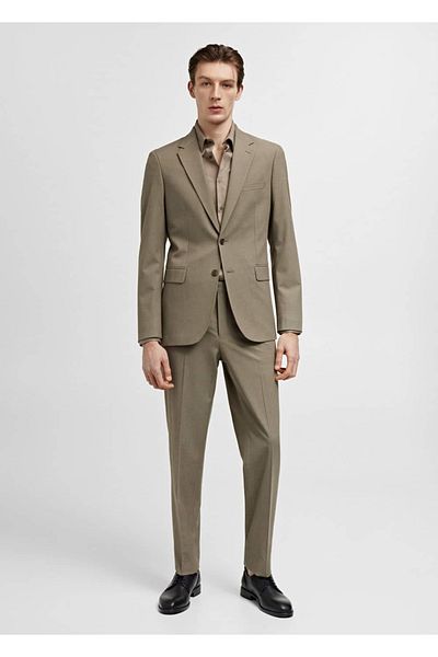 MANGO Man Μπουφάν blazer με λεπτή εφαρμογή από ελαστικό ύφασμα
