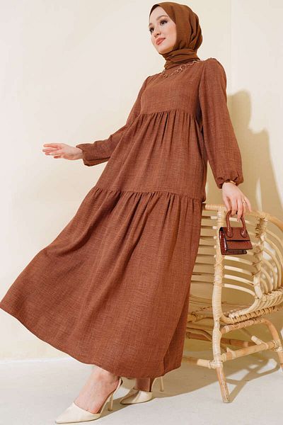 MONTAJ Katkat Detailed Balloon Sleeve Dress