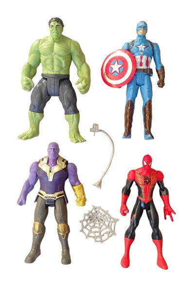 Ailenizin Oyuncakçısı مجموعة من 4 شخصيات ثانوس سبايدر مان هالك كابتن أمريكا 1...