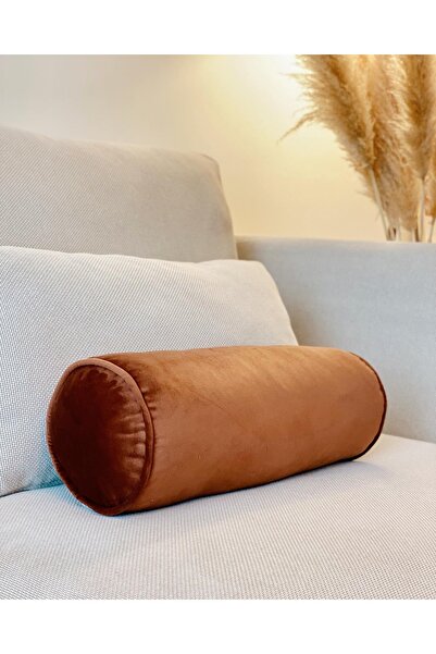 Hestia Home Kadife Silindir Yastık Fitilli