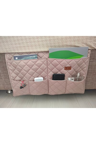 IŞIK منظم جانبي للسرير مبطن باللون البيج - منظم