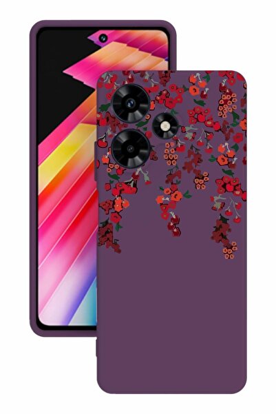 INFINIX Hot 30 Baskılı ve Kamera Korumalı Mor Renk Silikon Kılıf