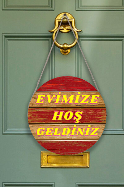 Nod Bine ați venit la modelul nostru de decorare a peretelui ușii casei, pictură decorativă pentru ușă de acasă cu șir rotund din lemn