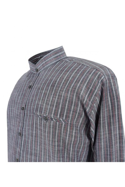 marufshop Чоловіча сорочка великого розміру з коміром-стійкою, довгими рукавами, підходить для ваги до 115 кг