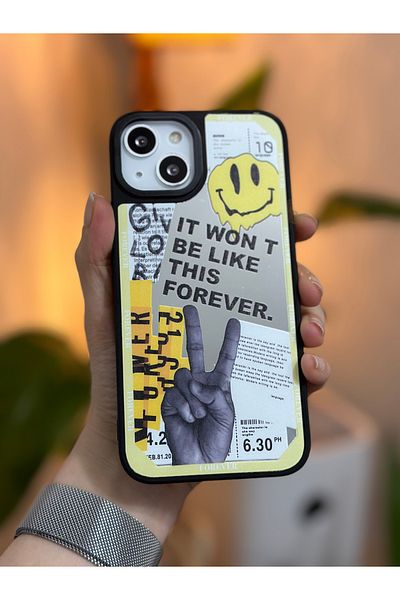 Go Aksesuar حافظة موديل Forever مع مرآة متوافقة مع هاتف Iphone 13 - 14 - 15