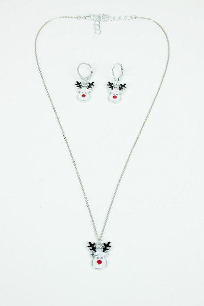 Pridza Christmas Themed Necklace Earring Set