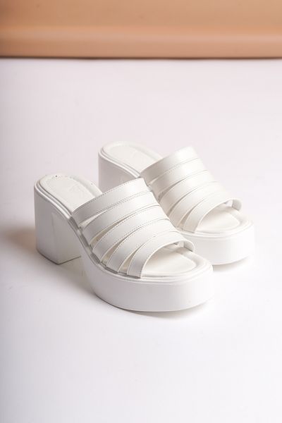 SEEM & BE Papuci de damă cu toc cu platformă groasă Livia - 7 Cm