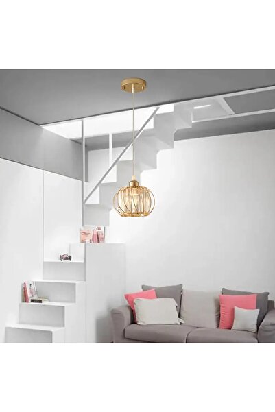 Ultra Home Quadral Model Gold Renk Kaplama Kristal Taşlı Metal Gövde Yeni Nesil Modern Tavan Sarkıt Avize