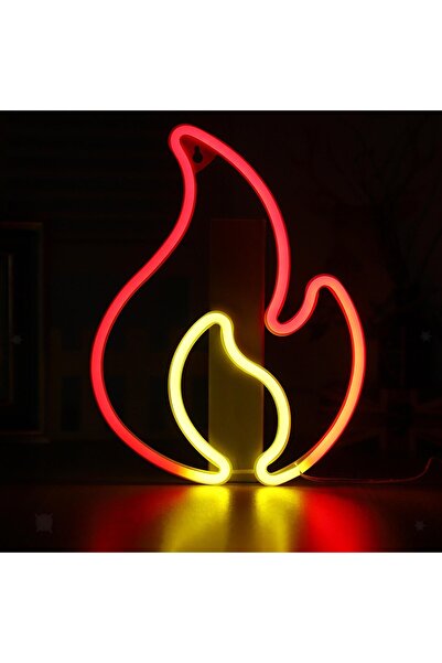 LightSpace Ateş Alev Isı Görünümlü Neon Led Işık Usb Ve Pilli Dekoratif Lamba...