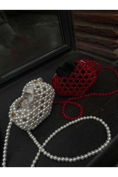 BEYBACO LOVE BONCUK ÇANTA - KALPLİ BONCUK ÇANTA - KALPLİ ÇANTA - KALPLİ EL&OMUZ ÇANTASI