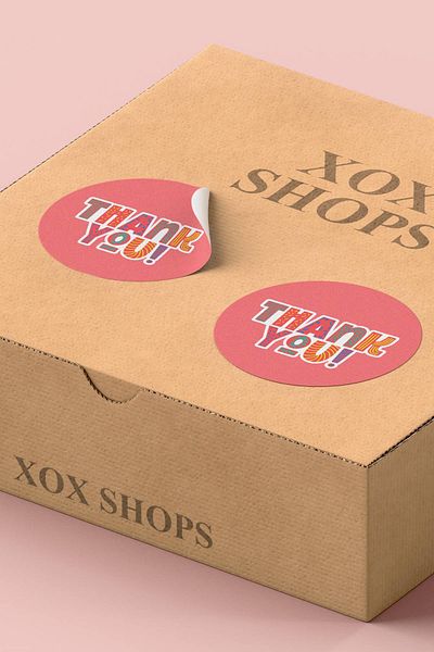 Basic Sense Coated Thank You Sticker Thanks Label Colorful Packaging Packing Label - 3x3cm 90 Pieces - ST2099