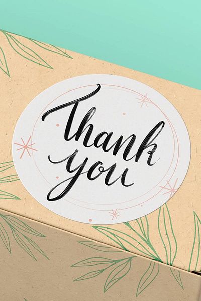 Basic Sense Coated Thank You Sticker Thanks Label Product Packaging Package Label - 3x3cm 90 Pieces - ST2087