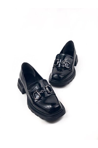 bescobel Дамски черни мокасини Merta Buckle Rugan Leofer за ежедневно носене