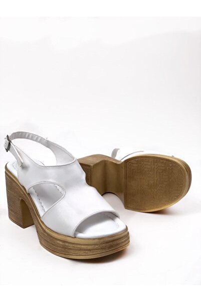 bescobel Women's Lender White High Heel Orthopedic Sole Sandals