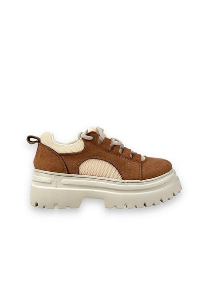 bescobel Women's Zalta Tan Suede Comfort Sole Mesh Summer Daily Walking Sports Sneaker 6 CM SPZ01