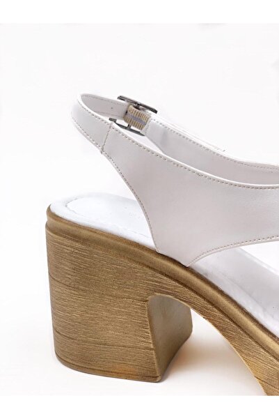 bescobel Women's Lender White High Heel Orthopedic Sole Sandals