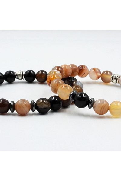 DOĞAL TAŞ CENNETİ Natural Stone Couple Bracelet - Agate