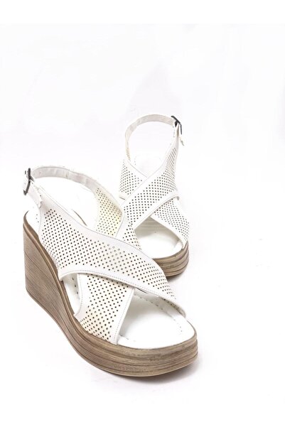 bescobel Women's White Vender High Heel Platform Orthopedic Sole Sandals