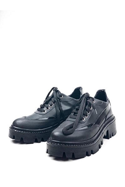 bescobel Kadın Siyah Aklen Günlük Yürüyüş Leofer Makosen Ayakkabısı-710