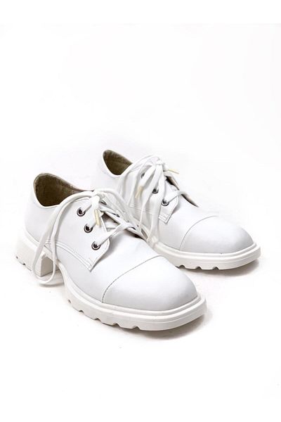 bescobel Pantofi Leofer Mocasin de mers zilnic cu șireturi Nefya albi pentru femei 402