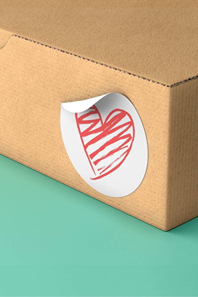 Basic Sense Thank You Sticker Teşekkürler Etiketi Kalpli Ambalaj Paketleme Etiketi - 3x3cm 90 Adet - ST2098