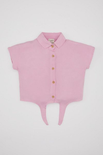 DeFacto Baby Girl Tie-Up Short Sleeve Shirt B9797a524sm