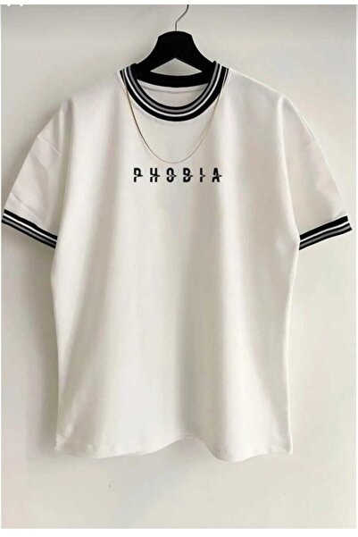 Genel Markalar Unisex  Beyaz Yeni Sezon Trapstar Baskılı Oversize Yazlık T-shirt