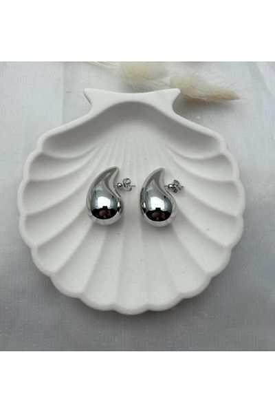OCTW Silver Teardrop Drop Model Earrings