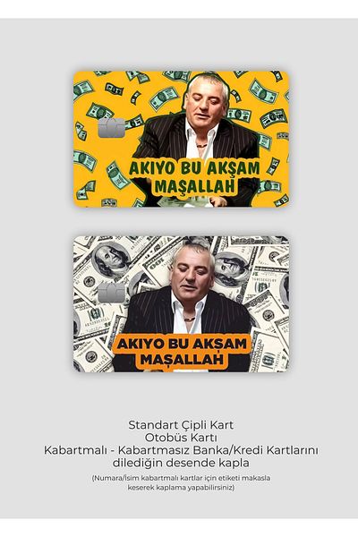 Fenomenia Set de 2 autocolante de acoperire pentru carduri Chip Mashallah care curge în seara asta