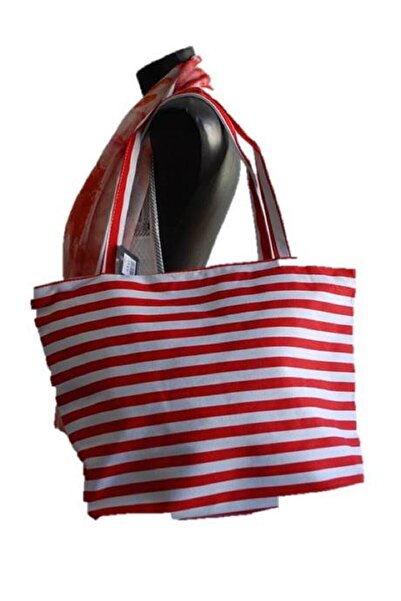 Bay Şapkacı Beach Shoulder Women's Inner Lined Zipper Bag with Pockets