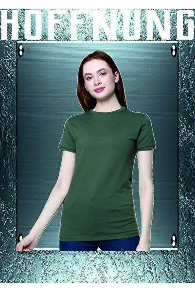 HOFFNUNG Μπλουζάκι απλό, χωρίς στάμπα, 100% βαμβακερό, λεπτή εφαρμογή, κοντομάνικο μπλουζάκι με λαιμόκοψη