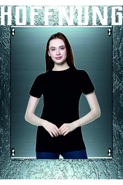 HOFFNUNG Μπλουζάκι απλό, χωρίς στάμπα, 100% βαμβακερό, λεπτή εφαρμογή, κοντομάνικο μπλουζάκι με λαιμόκοψη