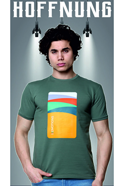 HOFFNUNG Μπλουζάκι Mobile Emotions Ψηφιακή εκτύπωση 100% βαμβακερό λεπτή εφαρμογή Slim Fit Crew λαιμόκοψη κοντομάνικο μπλουζάκι