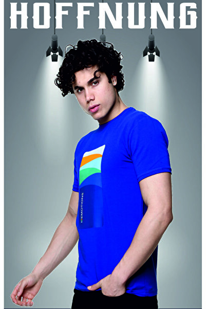 HOFFNUNG Μπλουζάκι Mobile Emotions Ψηφιακή εκτύπωση 100% βαμβακερό λεπτή εφαρμογή Slim Fit Crew λαιμόκοψη κοντομάνικο μπλουζάκι