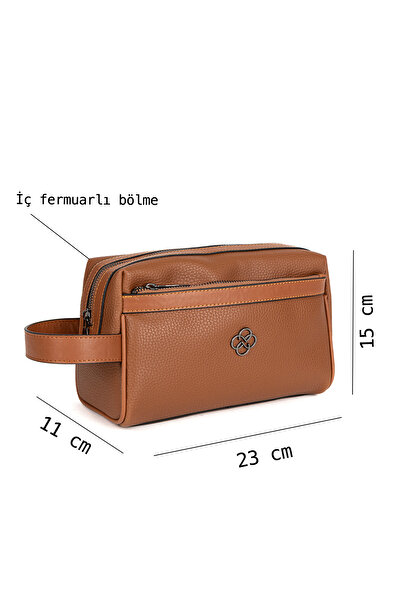 Sevinç Çanta Особиста косметичка для гоління та макіяжу, великого розміру, коричнева