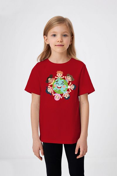 ADABEBEK Hand in Hand World Kids cu model 23 aprilie Tricou pentru fetiță cu imprimeu special