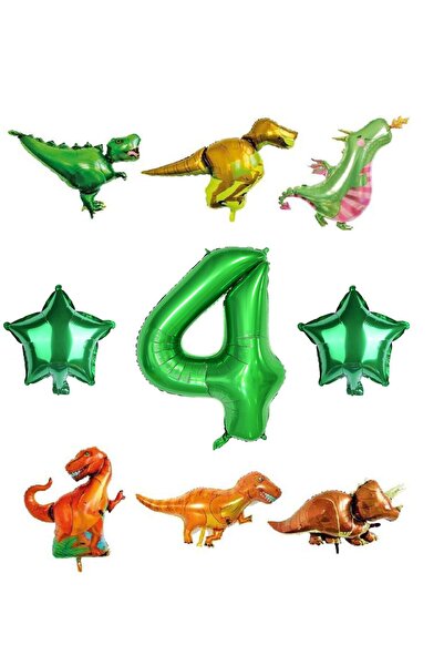 BEST PARTİ DOĞUM GÜNÜ PARTİ SÜSLERİ مجموعة بالونات فويل بتصميم حيوانات ديناصو...