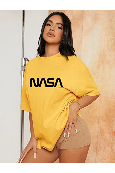 Revasser تي شيرت نسائي/رجالي من ناسا ملون مطبوع حسب الطلب مقاس كبير من القطن ...