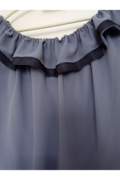 KobalBusiness Lattice tulle-Blue gray- multi chiffon black organza ribbon LXL 164 cm diameter tulle