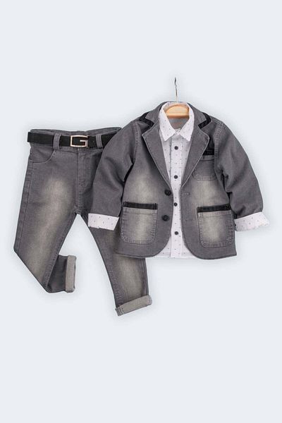 Gold Class Kidswear مجموعة من 4 قطع من الجينز القطني للأولاد مع جيوب وأزرار