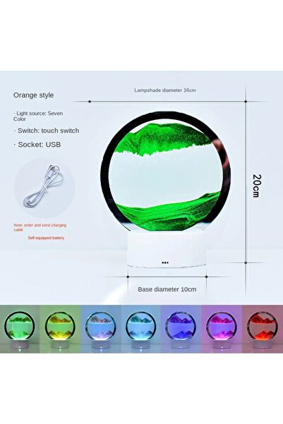 Lexi Bella Led Işıklı Kum Saati Ev Ofis Dekorasyonu Hediye 7 Inç Kum Sanatı 3...