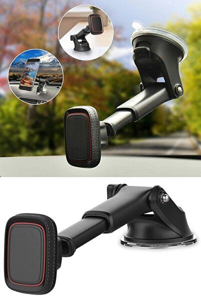 MyBlack Araç Içi Mıknatıslı Uzayan Ayarlanabilir Vantuzlu Telefon Tutucu