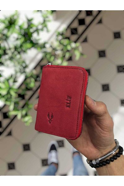 VİSSO 661 Model Real Leather - Γυναικεία/Ανδρική τσάντα ακορντεόν με φερμουάρ και κάρτα