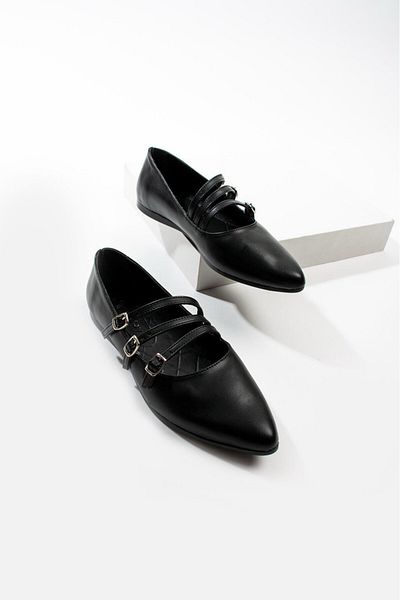İmerShoes Balerini negri de zi cu zi pentru femei, cu cataramă reglabilă, cu vârf ascuțit, simpli, confortabili, eleganti, pantofi ușori S-420